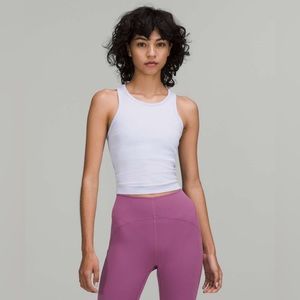 Lululemon Ebb to Street Cropped Racerback Tank Top Size 10 Pastel Blue